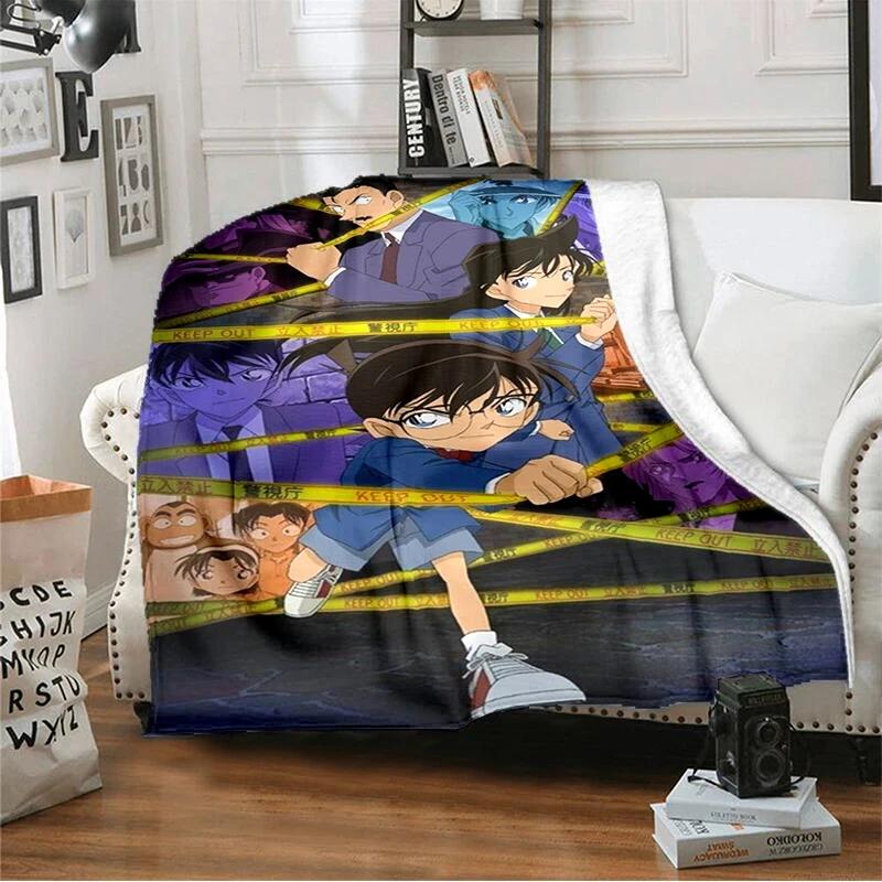 Cartoon Cartoon Detective Conan Printed Blanket, Fashionable Soft Warm Flannel Blanket, Bed Sofa Outdoor Travel Picnic Blanket