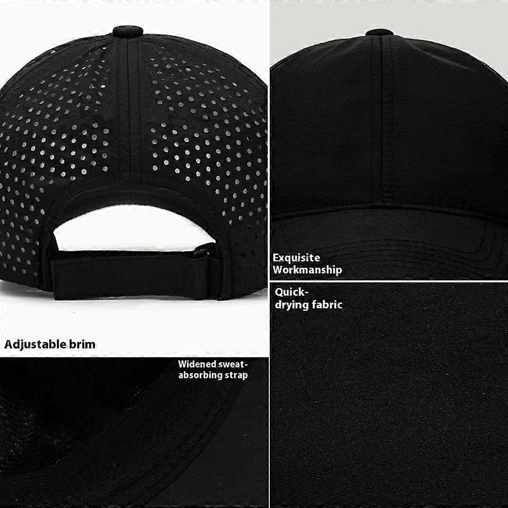 Unisex Summer Quick Dry Baseball Cap Stylish Casual Adjustable Breathable Sun Protection Hat Dark Grey