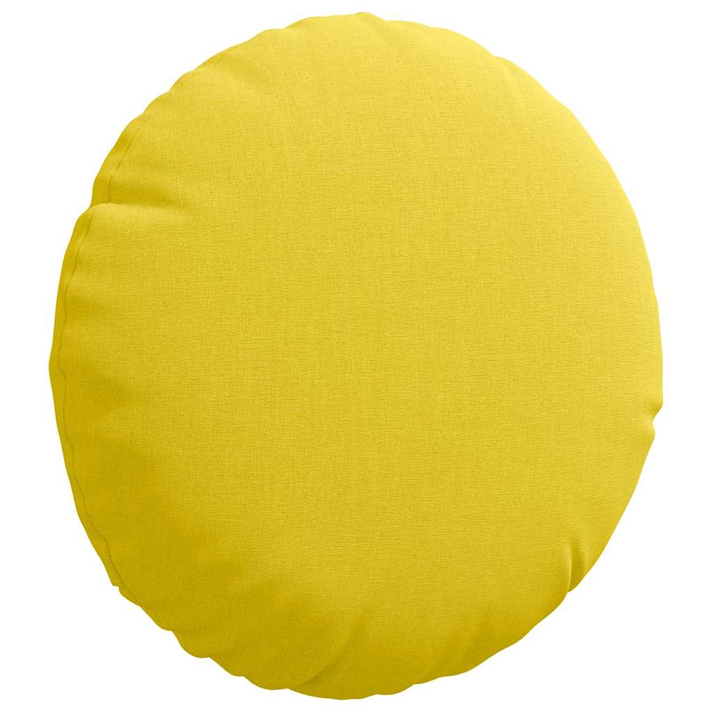 Seat Cushion 2 pcs Light Yellow Ø30 x 13 cm Fabric