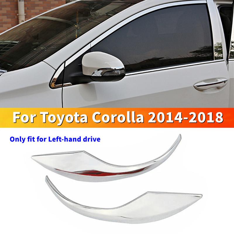 For LHD Toyota Corolla 2014 2015-2018 ABS Plastic Side Rearview Mirror Strip Cover Door Wing Exterior Trim Car Adhesive Sticker