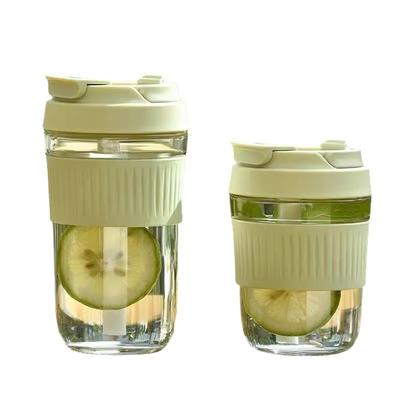 Kreativ genomskinlig glasvattenkopp glas ins feng shui-kopp mugg med sugrör högkvalitativ kontorskopp