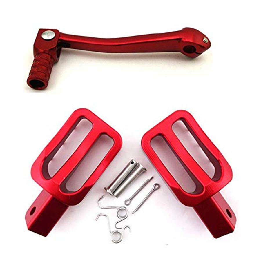CNC Footpegs Foot Rest Pegs + Folding Gear Shifter Lever For CRF50 XR50 PW50 PW80 KLX110 TTR50  Dirt Bike Pit Bike