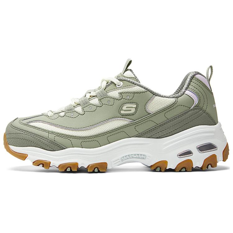 Skechers DLites 1.0 Retro Classic Lightweight Comfortable Versatile Durable Breathable Low Top Running Shoes Women sneaker Green White 150241-GRMT 35