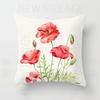 Nordic modern red flower linen pillowcase sofa cushion cover home decoration can be customized for you 40x40 50x50 60x60 45x45