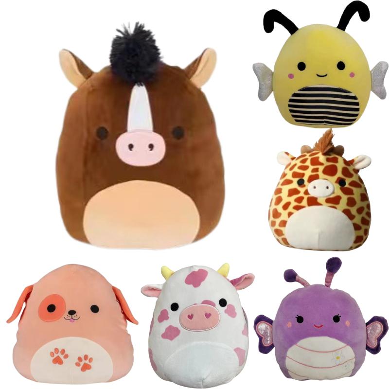 Toy Stuffed Squishmallow Cow Bee Dog Plush Doll Animal Pillow Home Gifts Decor