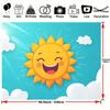 Sfondo Cartone Animato Sole Sorridente 2D Cielo Azzurro Luminoso Sfondo Fotografico