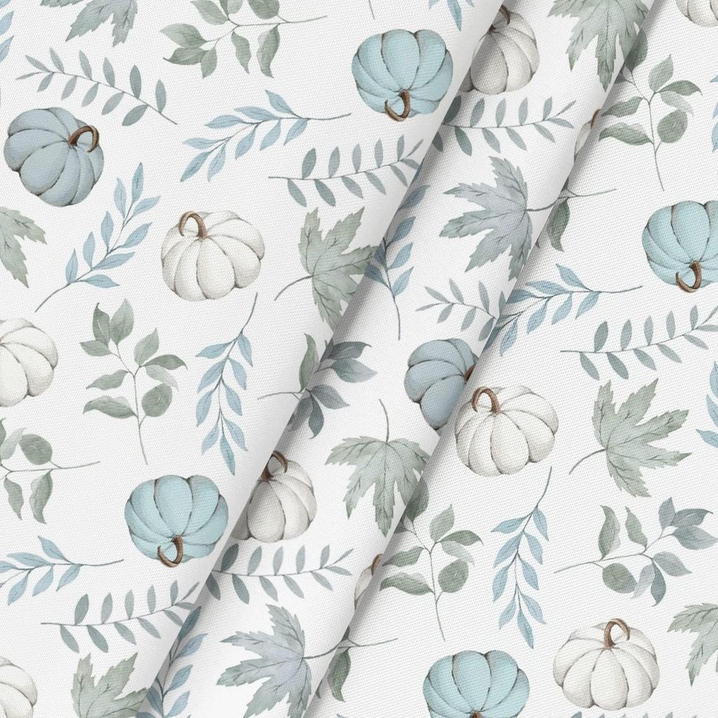 Fall Blue Pumpkins Leaves Waterproof Tablecloths Thanksgiving Party Decor Autumn Harvest Polyester Table Cloth For Table Decor