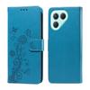 For TECNO Pova 7 Pro 5G Leather Case Butterfly Floral Imprint Wallet Stand Cover
