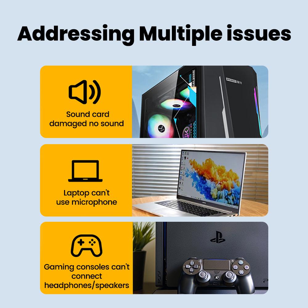 Mini External Usb To 3.5mm Sound Card Mic Headphone Jack Stereo Headset Sound Card Audio Adapter Speaker Interface For PC Laptop