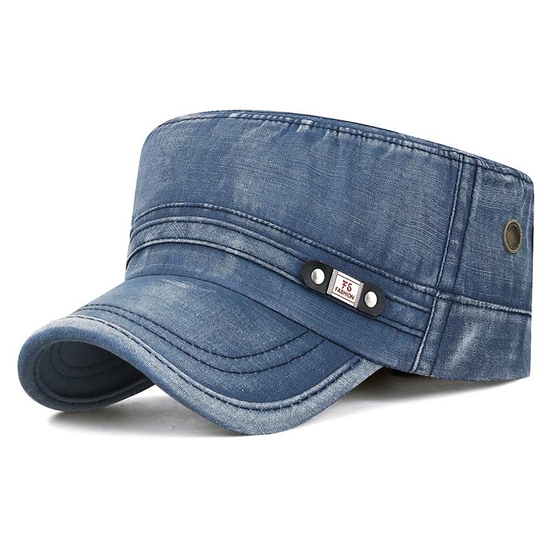 NORTHWOOD Retro Sun Shade Flat Top Hat for Men Women Outdoor Solid Color Washed Cotton Flat Top Cap Breathable Duck Hat