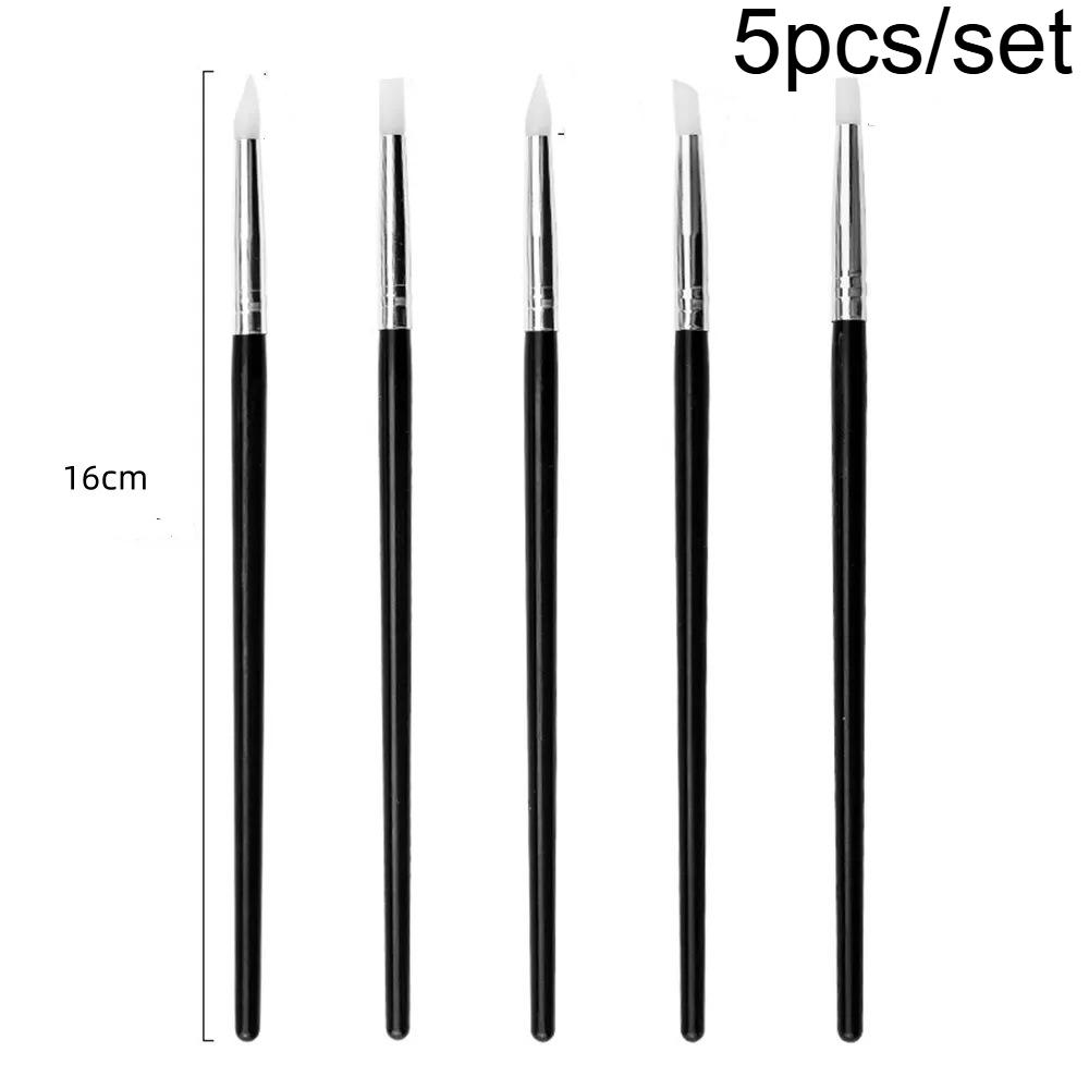 

5pcs Nail Art Supplies, Manicure Essentials, Sleek Pen Design, Smooth Application, Nail Art Tools, Beauty Enthusiasts,nail brush