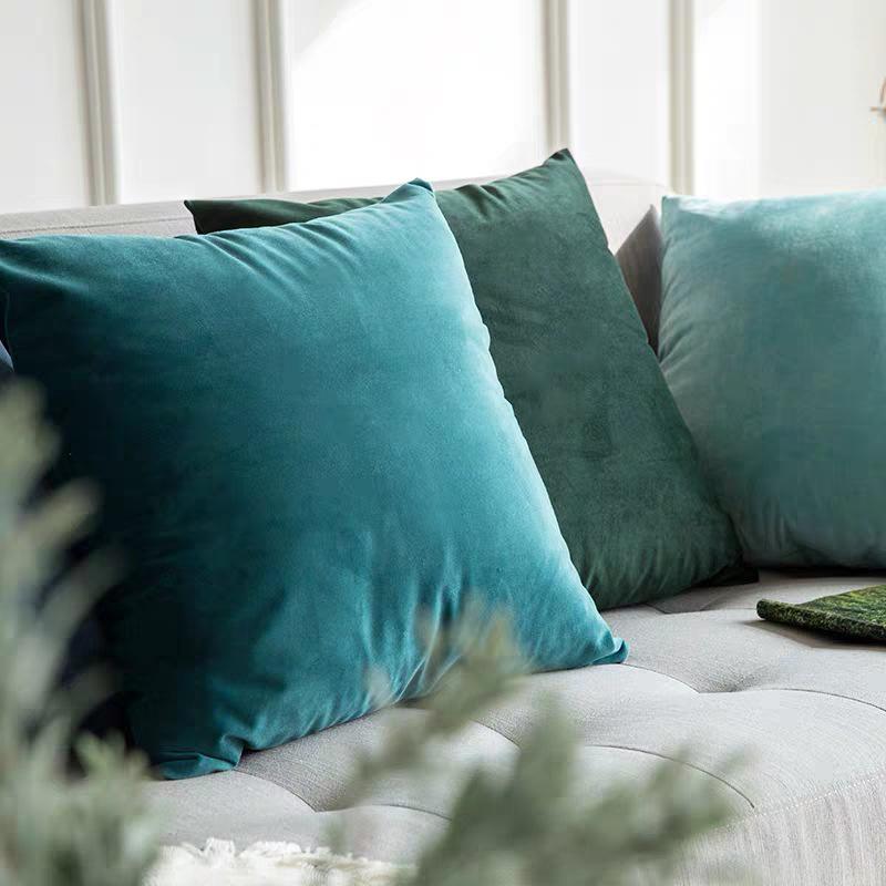 Dutch Velvet Solid Color Cushion Cover - No Logo Pillow Case for Office, Car, or Sofa