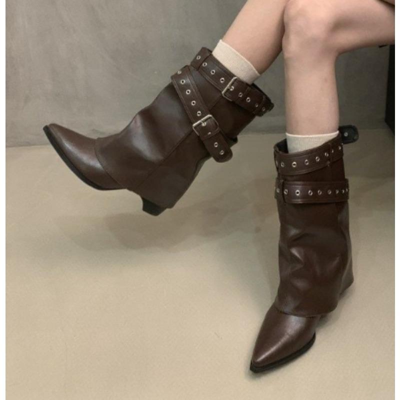 

Мода Новый Стиль Винтажные Женские Ботильоны на Толстом Каблуке Женские Западные Ковбойские Сапоги Модная Пряжка на Ремне Женские Элегантные Ботильоны до Середины Икры Слипоны 35