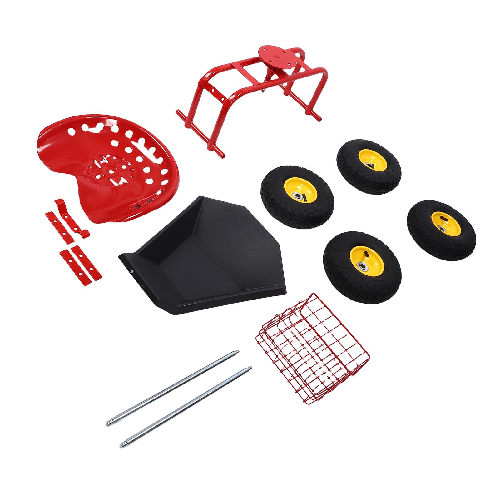 

Садовая тележка на колесах с выдвижным сиденьем, регулируемым полипропиленовым лотком для инструментов и 4 надувными колесами, садовый рабочий табурет