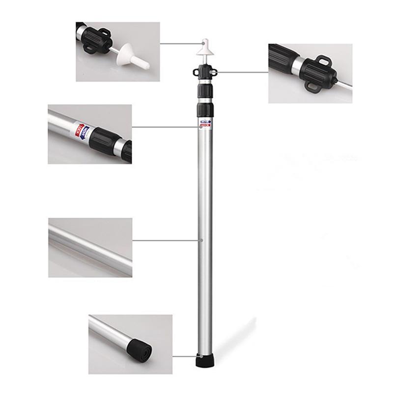 2Pcs Camping Canopy Pole Aluminum Alloy Telescopic Tent Support Foldable Beach Shelter Awning Pole For Outdoor Adjustable