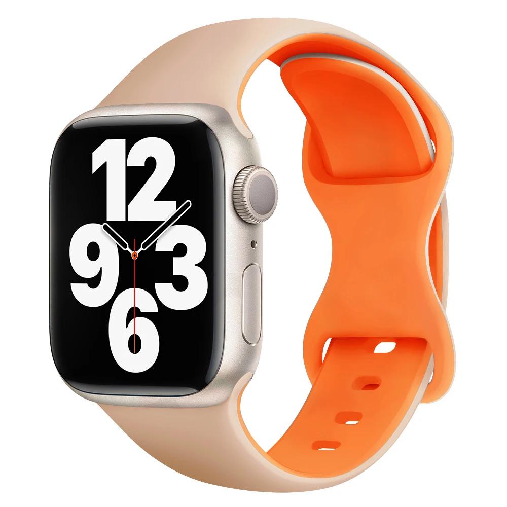 Silicone Strap For Apple Watch Band 45mm 44mm 40mm 41mm 49mm 38mm 42 Correa Bracelet iWatch series 6 ultra2 7 8 9 se 44 mm band