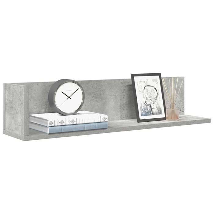 VidaXL Étagères murales 2pcs gris béton 75x16,5x16,5cm bois ingénierie, étagère flottante, étagère suspendue, étagère murale 860034