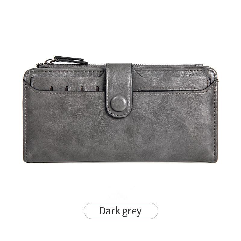 Guangzhou Oil Wax Mad Horse Leather Wallet Purse High Quality Leather Large Capacity Envelope Clutch Bag