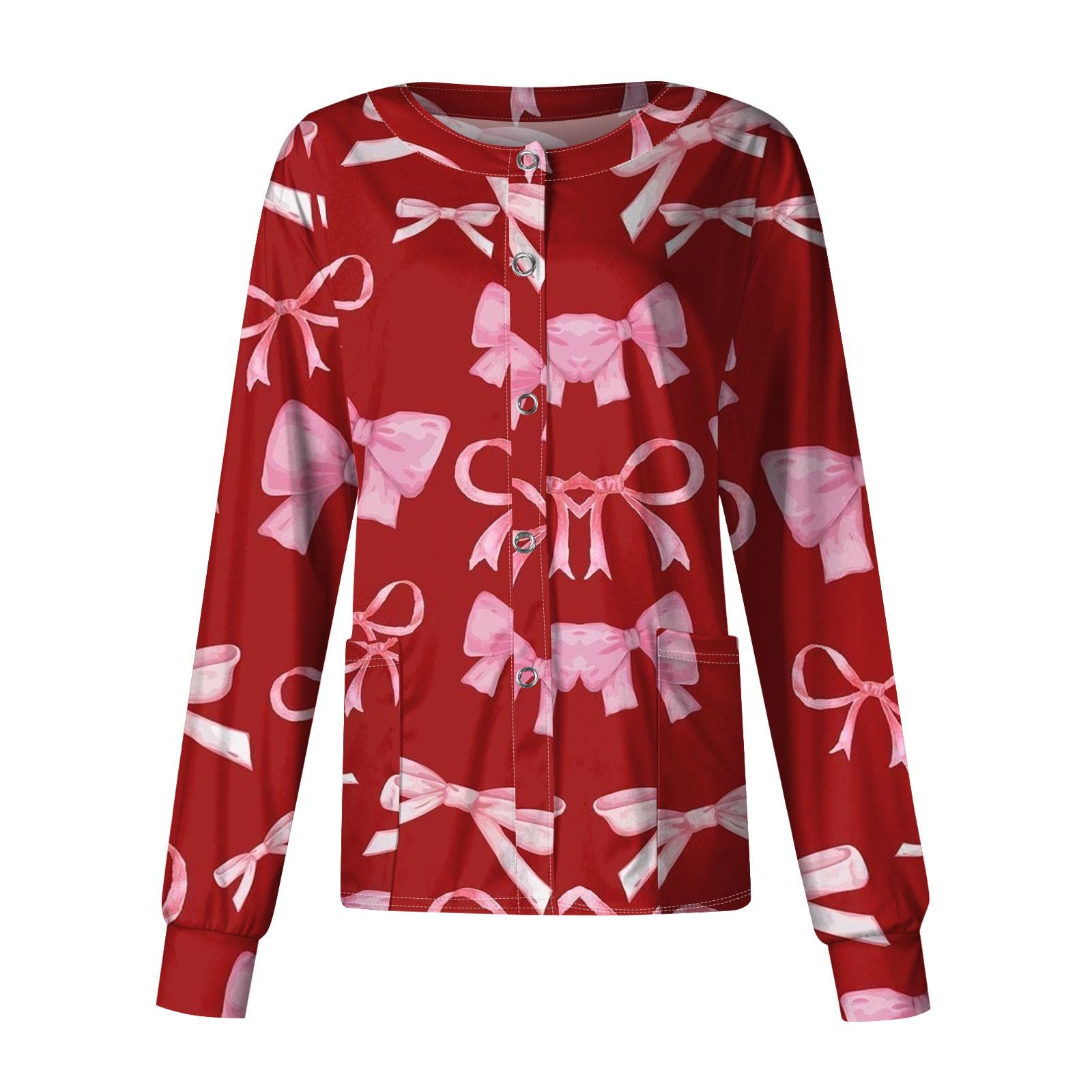 

Женский повседневный однобортный кардиган с длинным рукавом и принтом в виде банта XL винный