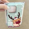 Cute Christmas Elk Print Laser Phone Case For iPhone Air 17 16 15 14 13 12 Pro Max 16 15 Plus 13 17 Pro 11 Shockproof Hard Cover