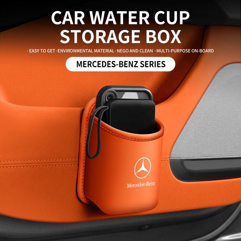 GLC GLB For Mercedes Benz A C E S G Class GLC CLE CLA GLB GLS W177 W205 W213 W222 X167 AMG Leather Water Cup Storage Box
