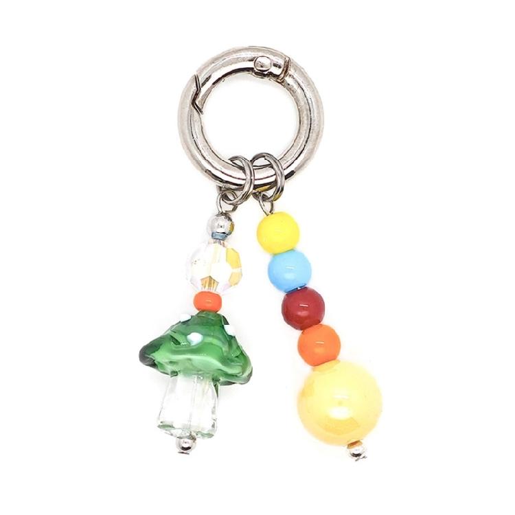 Acrylic Mushroom Keychain Sturdy Beads Dopamine Aesthetic Unisex Fashion Key Holder