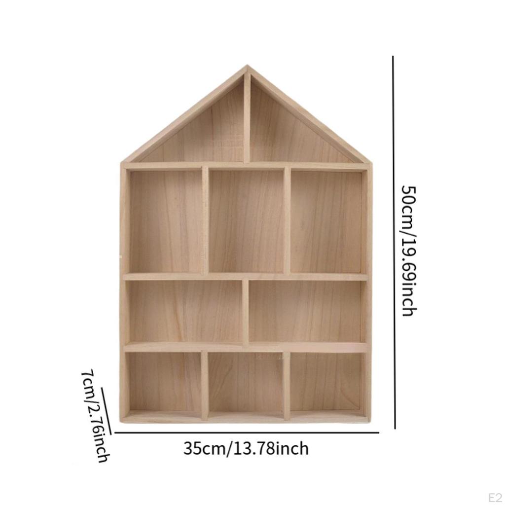 Display Shelf Rack 10 Compartments Vintage Hanging Shelves Wall Mounted for Office