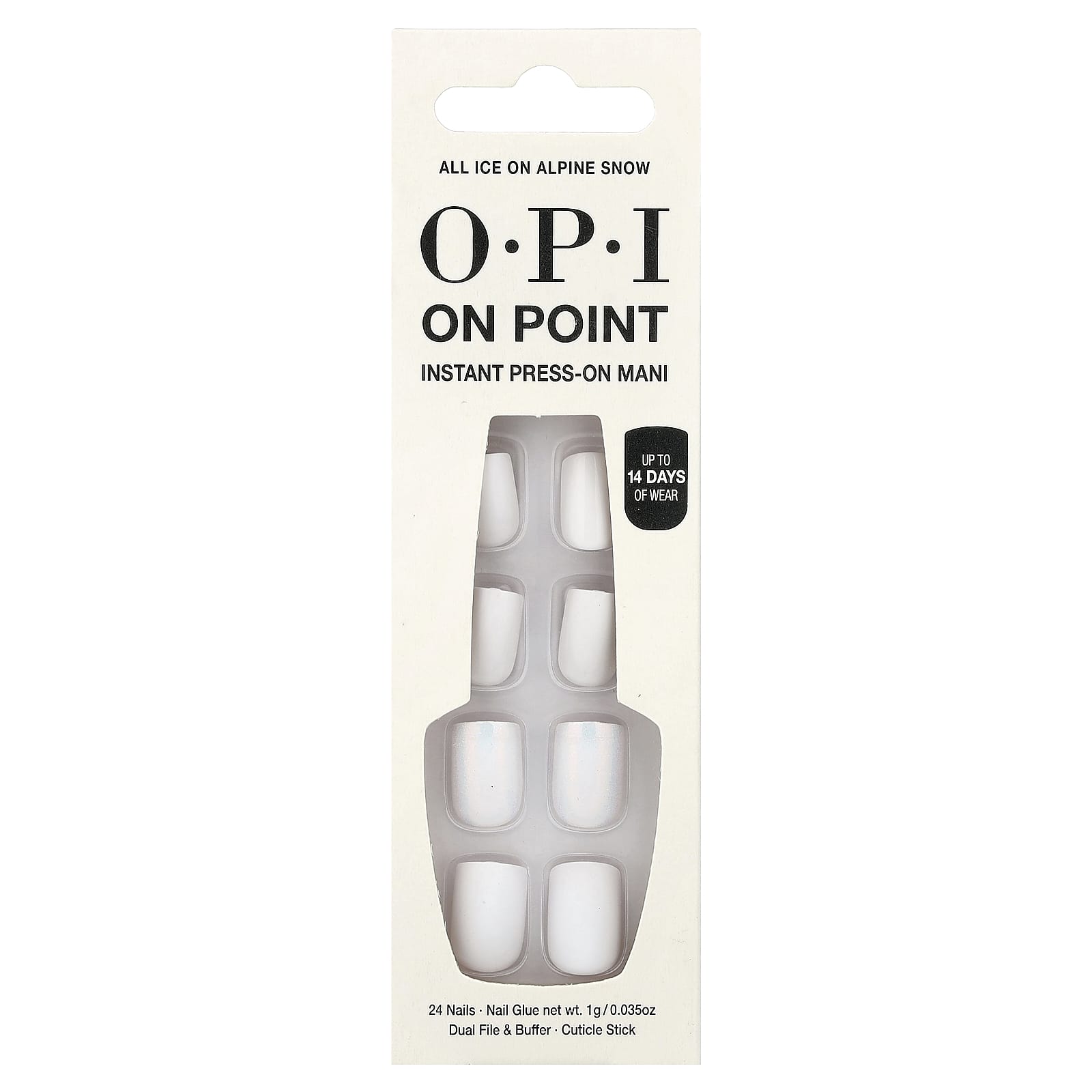 

OPI, On Point, Instant Press-On Mani, Short Length, All Ice on Alpine Snow, 27-Piece Kit