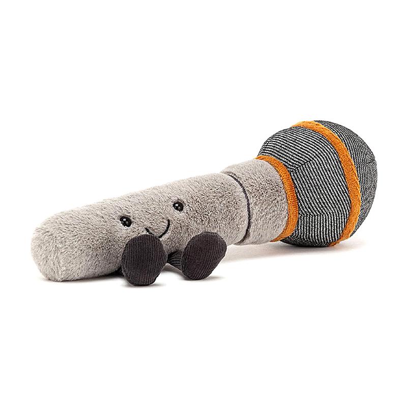 1 Pièce Microphone Métal Simulé Jouets en Peluche Porte-Clés Drôle Poupée en Peluche Porte-Clés Cadeaux Pendentif de Sac Mignon Accessoires de Cartable