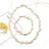 Natural Cowrie Shell Necklace Bracelet Set 45cm Necklace 19cm Bracelet Boho Beach Jewelry for Women Summer Coastal Style Handmade Seashell Accessories