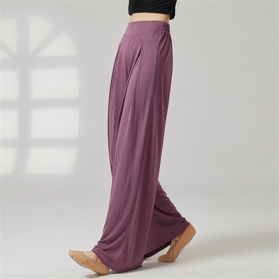 Damen Klassischer Tanz Trainingshose Ausgestellte Hose Atmungsaktiv Lockerer Schnitt Damen Ballett Moderner Tanz Performance Elegante Hose