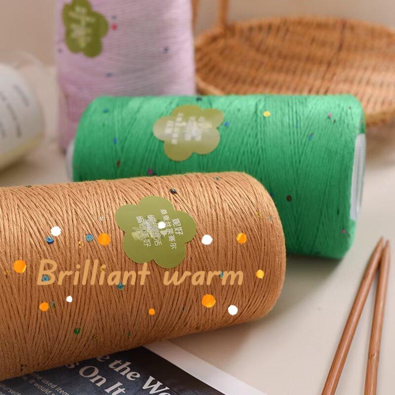 400g/rolka Nici Sequin Dopaminowe Jedwabna Nić Jednolity Kolor Metalowa Nić Sequin DIY Ręcznie Dziane Oddychająca Krótkim Rękawem Nić