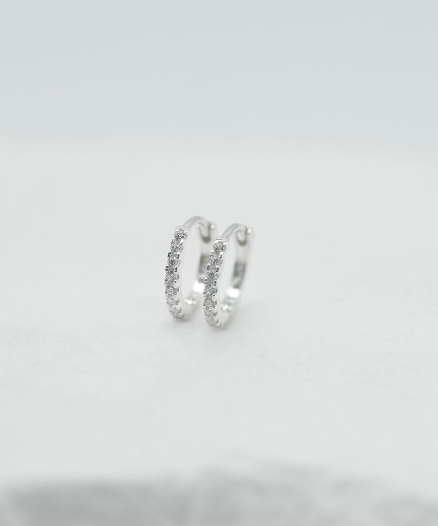 Iamj [925 Silver] 1.6 Basic Cubic Ring Earrings (3 Types)