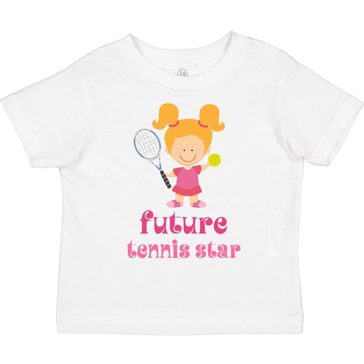 Inktastic Future Tennis Star Girl Toddler kids boys T-Shirt Sports Ball Kids Girls Player 130