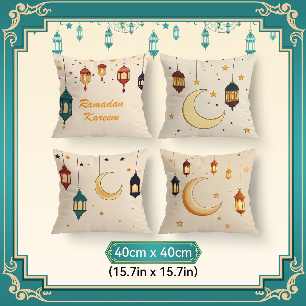 Ramadan Themed Cartoon Illustration Cushions Pillowcase Polyester Cushion Cover Throw Pillow Pillowcover Home Car Sofa Decor