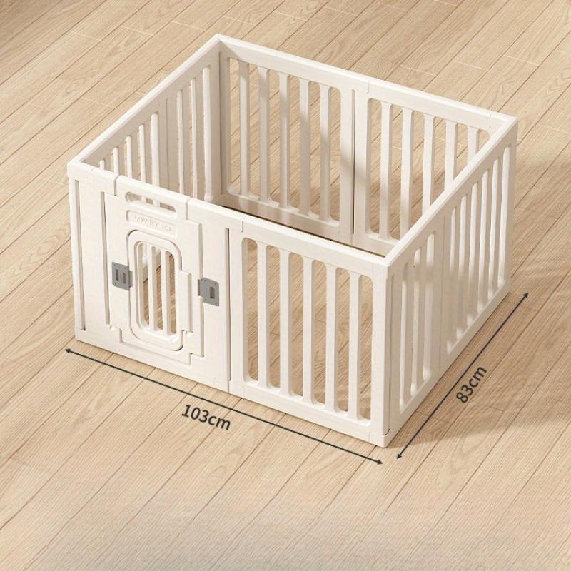 Modulares Haustierlaufgitter, Kunststoff-Tierzaun für drinnen/draußen, kleiner/mittelgroßer Hundekäfig, Kaninchengehege mit Tür, sicher