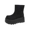 Women Leopard Flats Platform Suede Ankle Snow Boots Fashion Casual Shoes Woman Brand Winter 2025 Trend Cozy Warm Botas Mujer