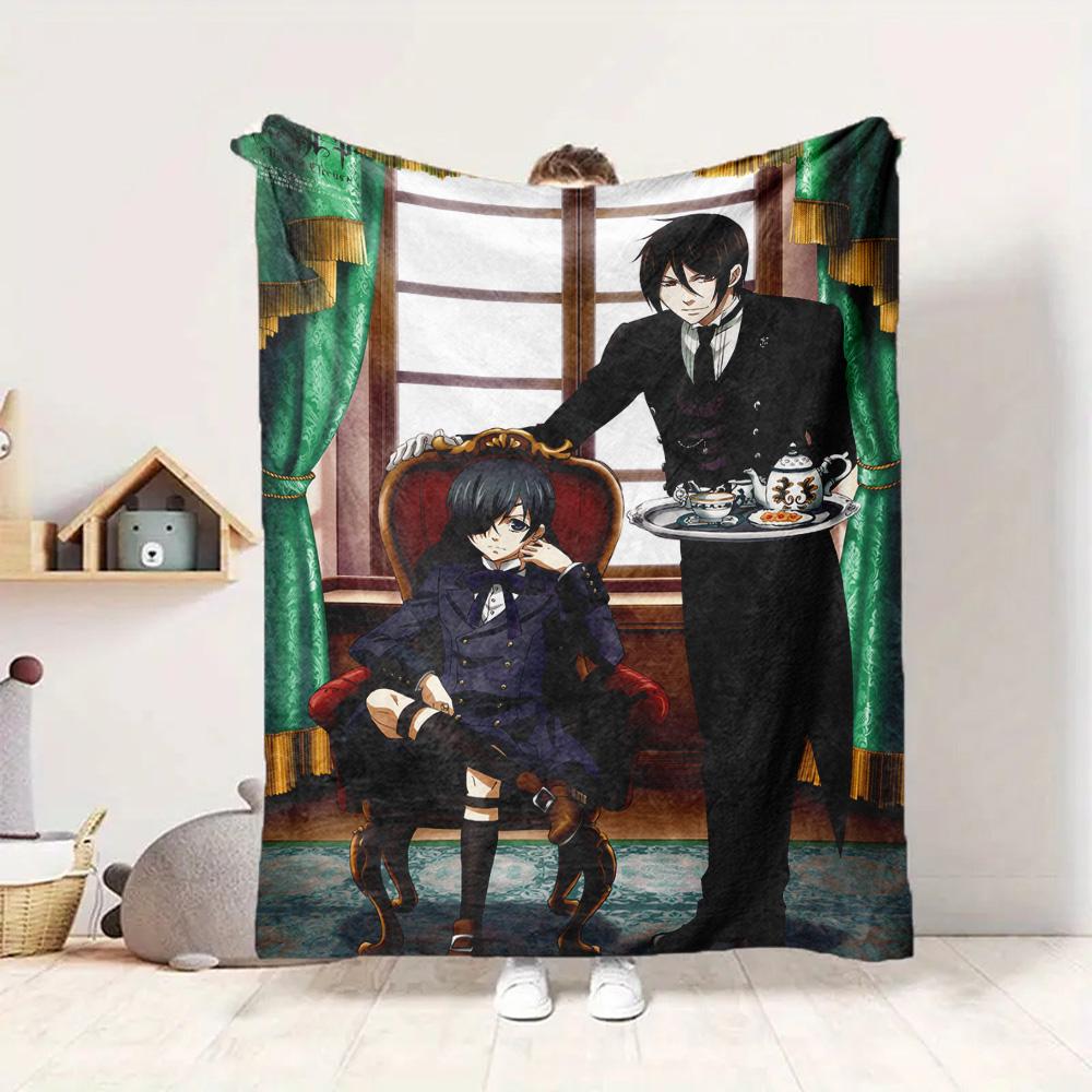 Black Butler Flannel Blanket Throw Blanket Soft Warm Sofa Bed Camping Car Home Decor Unique Christmas Gift C93012