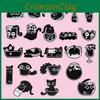 Unique Minimalist Black Cat Cartoon Brooch Set Adorable Creative Animal Accessories