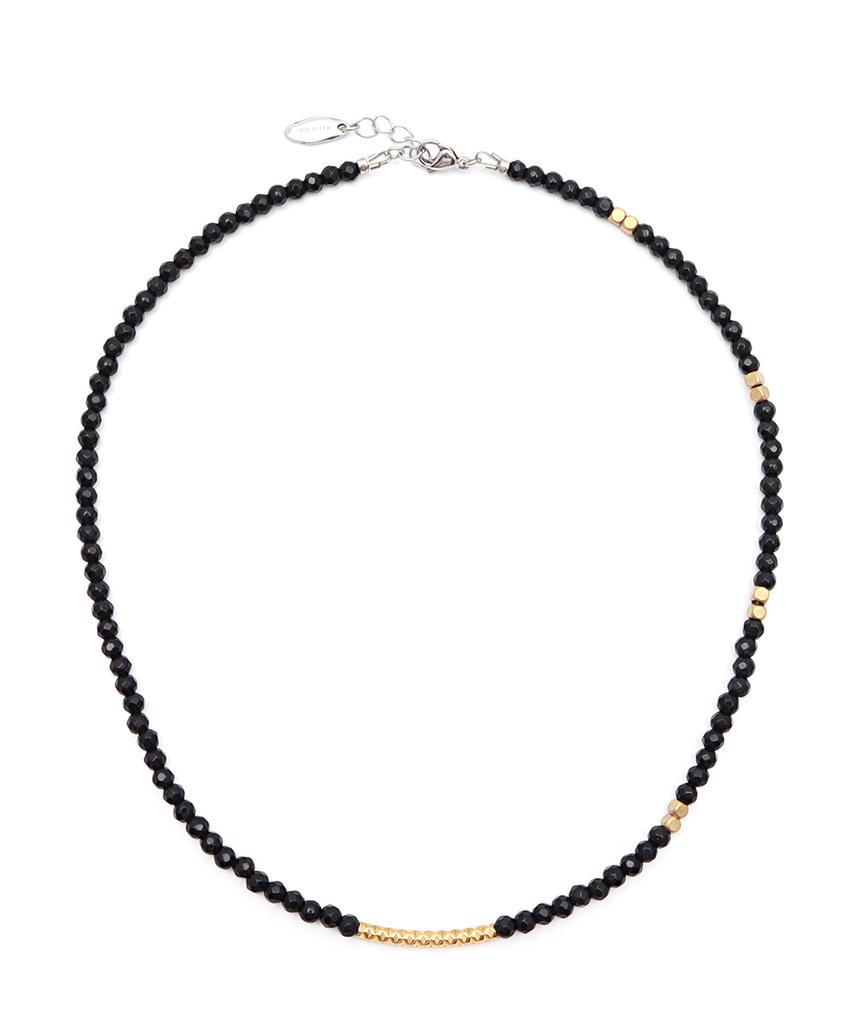 Polalita Black Tassel Color Mix Bead Necklace (Plt-Nl-044_Gd)