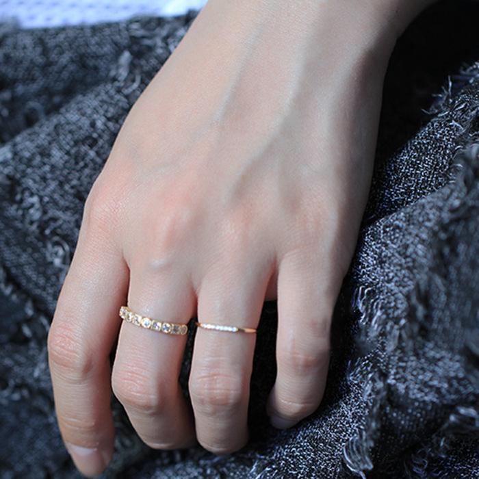 Handgefertigter Schmuck Quelle Kupferplattierter 14K Goldring Exquisiter Retro Vielseitiger und Zarter Ring