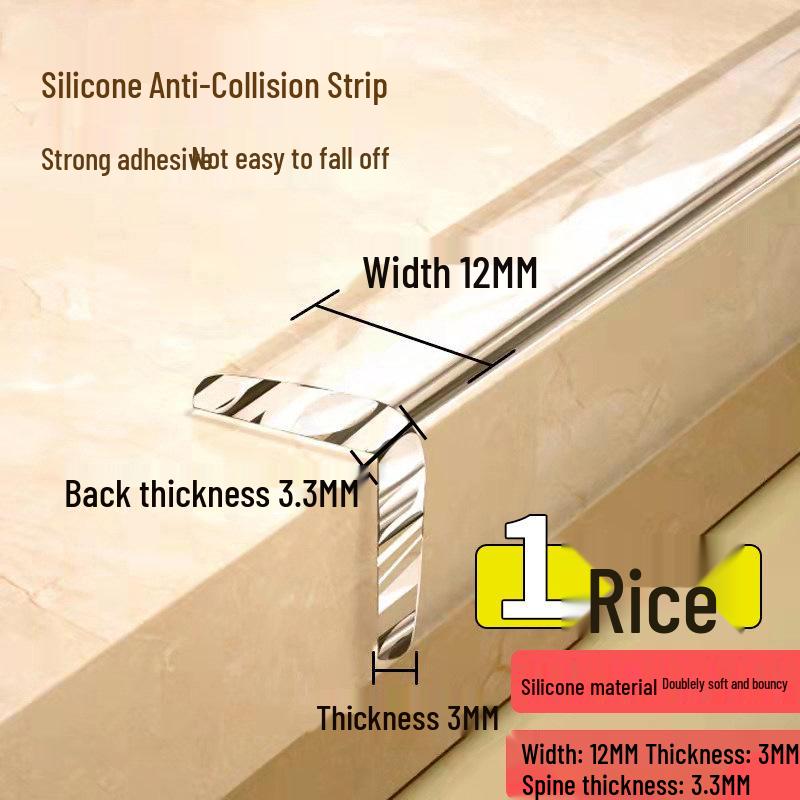 Self-Adhesive Transparent Silicone Corner Protector for Walls and Edges