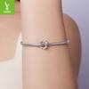 Simple And Versatile S925 Sterling Silver Lucky Grass Beaded, Classic And Fashionable Four-Leaf Clover Diy Jewelry Accessories