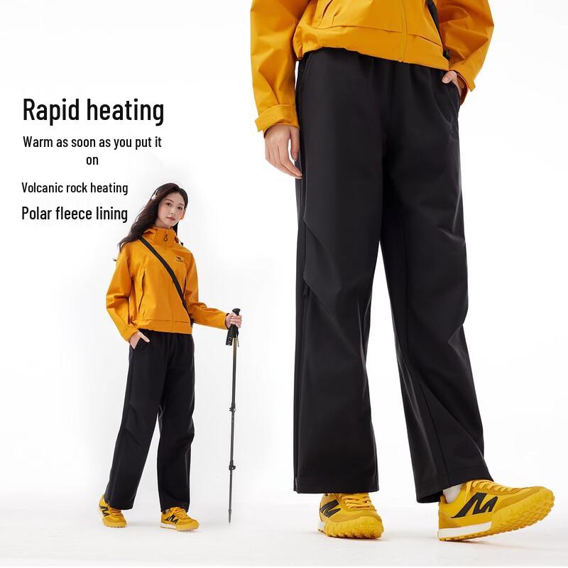 Camel Fleece Lined Outdoor Soft Shell Hiking Pants for Men and Women