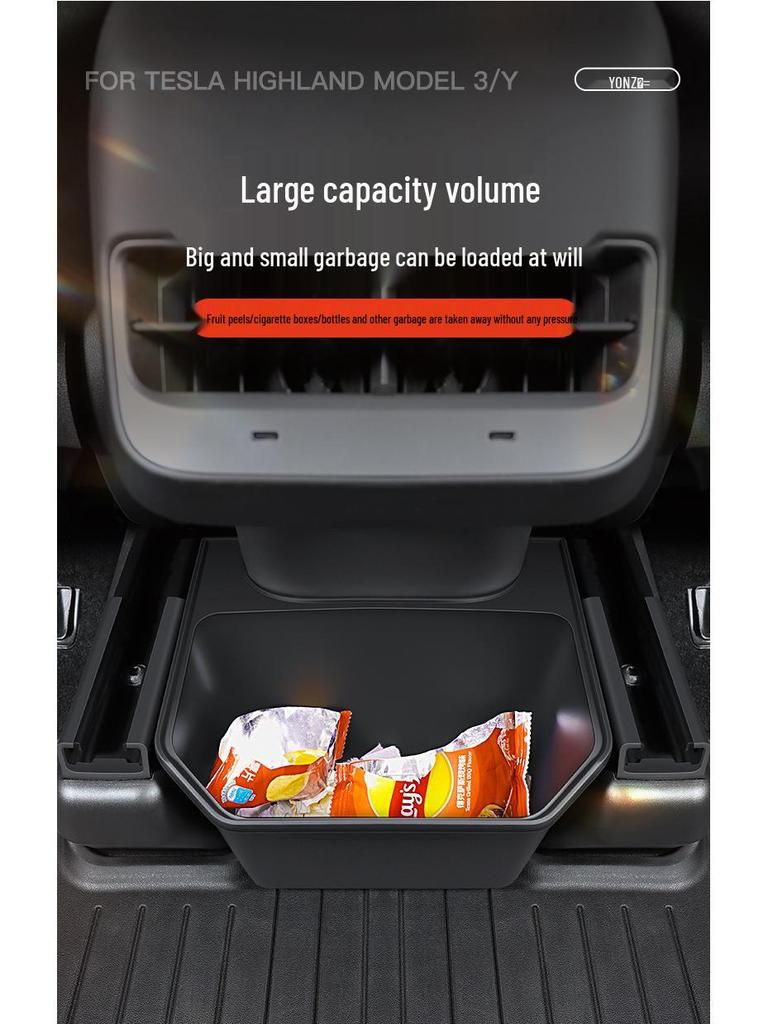 Rear Storage Box & Trash Can for Tesla Model Y/3