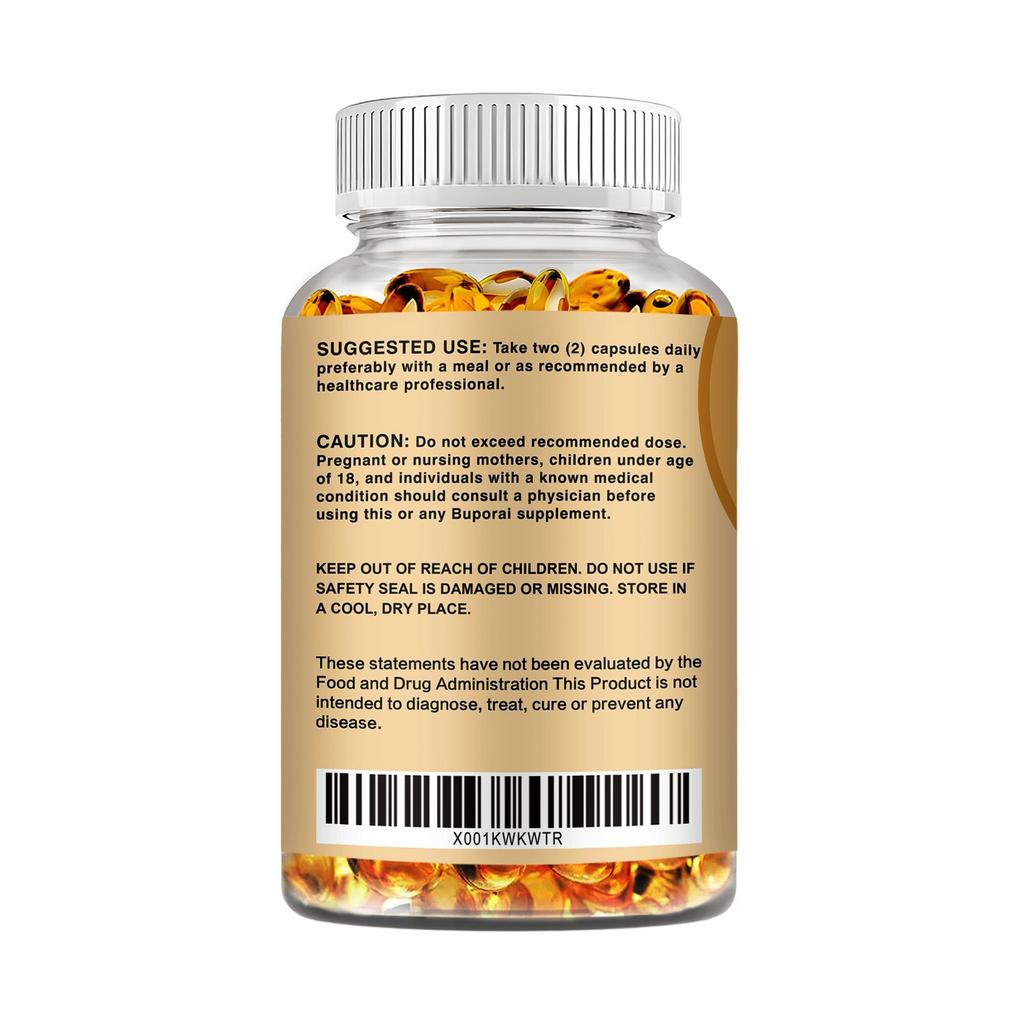 Buporai Vitamin E Capsules, Beneficial for Skin Health and Support Skin Hydration, 120 Capsules.