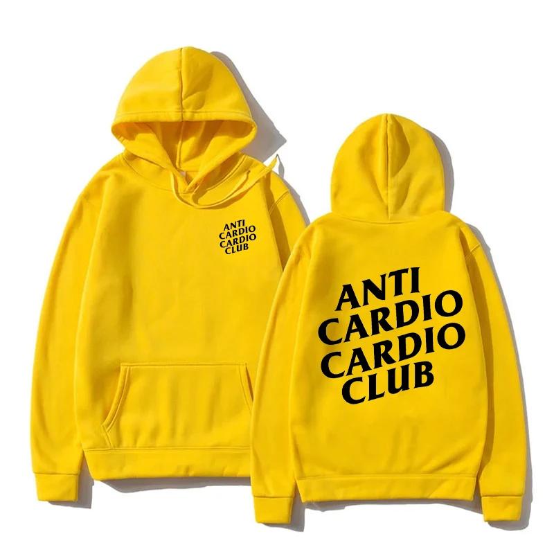 2025 Autumn/winter Hoodie Anti Cardio Club Letter Printed Sportswear Men's and Women's Hooded Fashion Versatile Hooded Warm Top