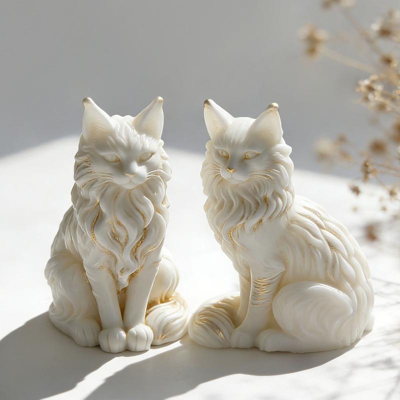 Cute Maine Coon Cat Silicone Mold Diy Scented Candle Wax Plaster Craft Pet Lover Gift Home Decor