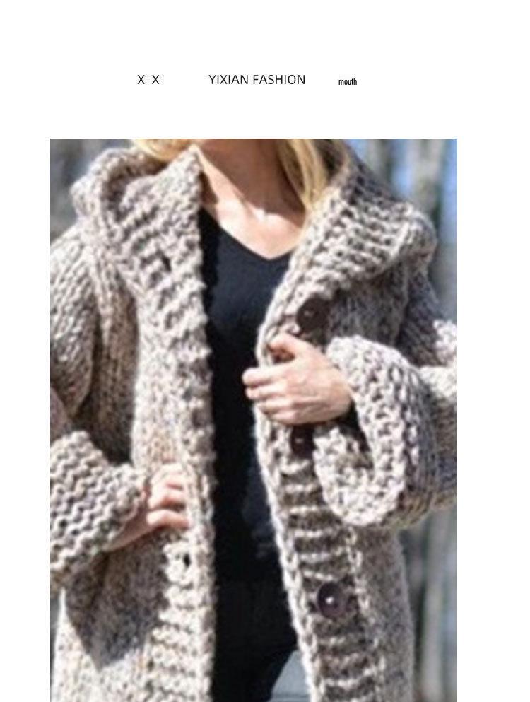 Women's 2025 Winter Hooded Knit Cardigan Sweater Coat