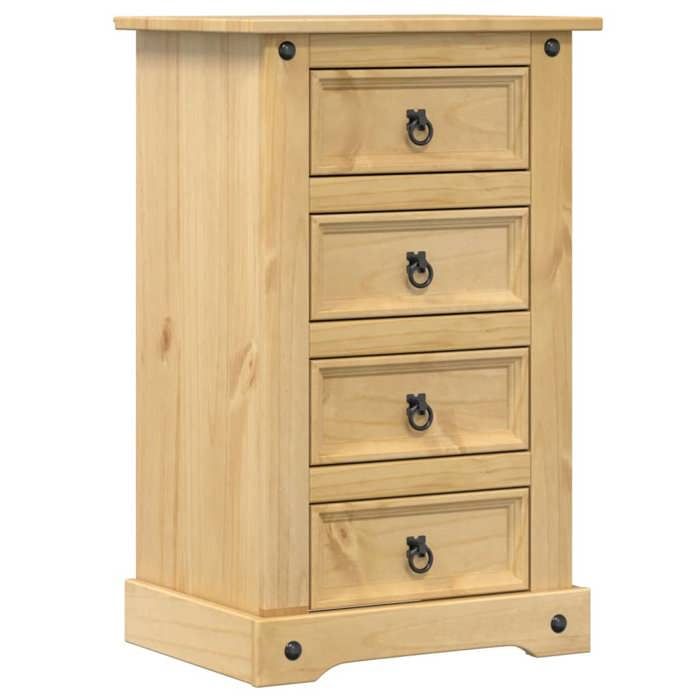 VidaXL Corona Bedside Table 53x39x84 Cm Solid Pine Wood, Bedside Cabinet, Side Table, Bedside Cabinet, Wardrobe of 4005660